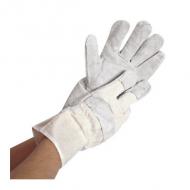 Symbolbild: Arbeitshandschuh "WORK", Rindspaltleder, in Anwendung