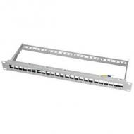 19" Keystone Patch Panel, geschirmt, lichtgrau