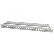 19" Keystone Patch Panel, ungeschirmt, lichtgrau