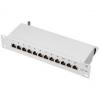 10" Patch Panel Kat.6A, Klasse EA, lichtgrau