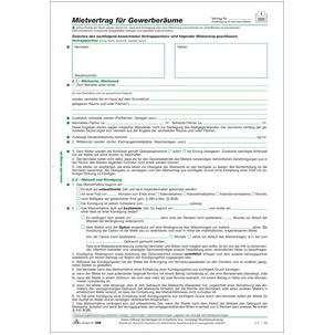 Vordruck "Mietvertrag für Gewerberäume" 598/10