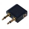 Flugzeug Audio-Adapter, 2 x 3,5 mm Klinkenstecker - 3,5 mm Klinkenkupplung