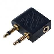Flugzeug Audio-Adapter, 2 x 3,5 mm Klinkenstecker - 3,5 mm Klinkenkupplung