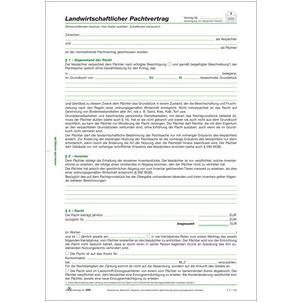 Vordruck "landwirtschaftlicher Pachtvertrag" 555