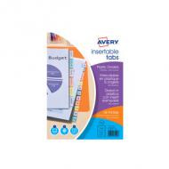 AVERY Intercalaires  onglets, 6 touches, PP, transparent dimensions: A4, en polypropylne 180 microns indéchirable, touches en couleurs assorties (05611501)