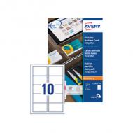 AVERY Cartes de visite Quick&Clean, 200 g / m2, blanc mat format: 85 x 54 mm, imprimables recto, pour imprimante laser / laser couleur, jet dencre, copieur contenu: 250 cartes sur 25 feuilles A4 (C32011-25.FR)