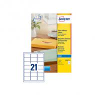 AVERY Etiquette dadresse jet dencre, 99,1 x 38,1 mm transparent, avec marge, coins arrondis, pour imprimante jet dencre contenu: 350 étiquettes sur 25 feuilles A4 (J8563-25.FR)