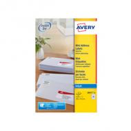 AVERY Mini étiquette dadresse jet dencre, 38,1 x 21,2 mm blanc, étiquettes dorganisation et classement, pour imprimante jet dencre contenu: 1.625 étiquettes sur 25 feuilles A4 (J8651-25.FR)