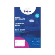 AVERY Badges autocollants, 80 x 50 mm, blanc effet tissu, en soie dacétate, sans PVC pour imprimante laser contenu: 200 badges sur 20 feuilles A4 (L4785-20.FR)