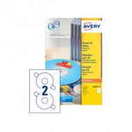 AVERY Etiquette CD, diamtre: 117 mm, blanc maxi couvrantres, pour imprimante laser contenu: 50 étiquettes sur 25 feuilles A4 (L7676-25.FR)