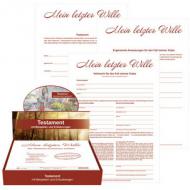 Vordruck Testament "Mein letzter Wille", im Thekendisplay