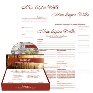 Vordruck Testament "Mein letzter Wille", im Thekendisplay 2812