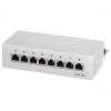 Desktop Patch Panel Kat.6A, Klasse EA, 8-Port, lichtgrau