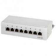 Desktop Patch Panel Kat.6A, Klasse EA, 8-Port, lichtgrau