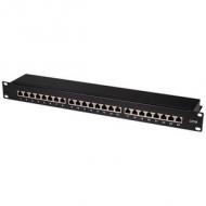 19" Patch Panel Kat.6A, 24 Ports, schwarz