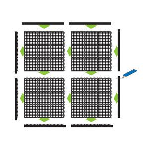Symbolbild: zeigt mögliche Kombination der Matten und Leisten 16121W
