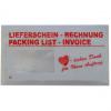 Symbolbild: mit Aufdruck Lieferschein / Rechnung + Herzlichen Dank...