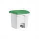 Tret-Abfalleimer "the step", weiß/grün H2402051