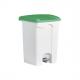Tret-Abfalleimer "the step", weiß/grün H2402125