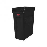 Abfallbehälter Slim Jim mit Lüftungskanälen, 60 Liter, schwarz
