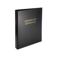 EXACOMPTA Reliure économique "Assemblées générales" classeur 4 anneaux en D rembordé plastique,  titre imprimé en doré en couverture & au dos, recharge 100 feuilles A4 vierges et foliotées, format du classeur: 320 x 260 mm (46210E)