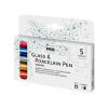 Porzellanmarker "Glass & Porcelain Pen Metallic", 5er Set