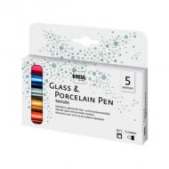 Porzellanmarker "Glass & Porcelain Pen Metallic", 5er Set