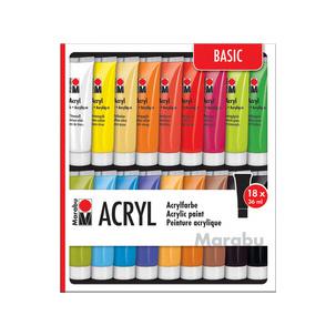 Acrylfarben-Set, 18 x 36 ml 1210000000201