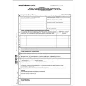 "Ausfuhrkassenzettel / Abnehmerbescheinigung für Umsatzsteuerzwecke",  2277