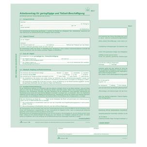 Vordruck "Arbeitsvertrag für geringfügig und Teilzeit-Beschäftigte" 518