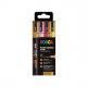 Pigmentmarker POSCA PC3ML Glitter, 4er Box, warme Farben PC3ML/8APFASS26