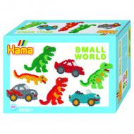 Bügelperlen midi "Small World Auto & Dino", Geschenkpackung