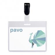 Namensschild, oben geschlossen, mit Clip