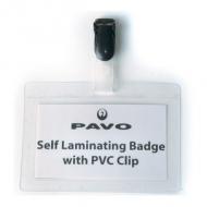 Laminier-Namensschild aus Kunststoff, mit Clip