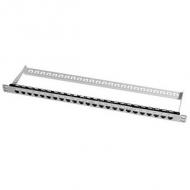 19" Modular Patch Panel Kat. 6A, lichtgrau