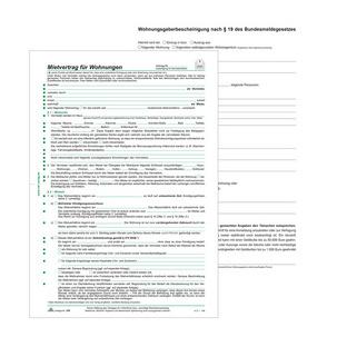 Vordruck "Mietvertrag für Wohnungen" inkl. Wohnungsgeberbescheinigung 525/10