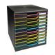 Schubladenbox MODULO, schwarz/harlekin, 10 Schübe 302414D