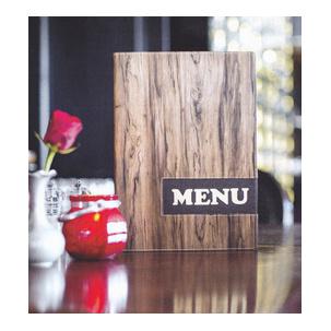 Symbolbild: Anwendung Speisekarten-Mappe DESIGN WOOD MC-DRA4-WOOD
