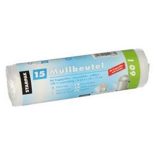 Symbolbild: Mülleimerbeutel HDPE, mit Tragegriff  12075