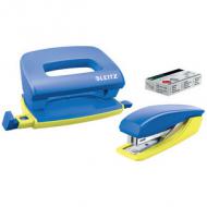 Mini Heftgerät- & Locher-Set Urban Chic, blau