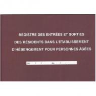 ELVE Registre "Entrées et sorties des résidents dans lEHPA" (Etablissement dHébergement pour Personnes Agées), 96 pages dont 46 tableaux ouverts foliotés 1-1, 2-2, ...46-46, page titre avec Visa du Maire, papier 100 g / m2, 210 x 297 mm (44004)