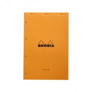 RHODIA Bloc Audit agrafé, 210 x 318 mm, 80 feuilles, orange ------------------ pour le Marché: F ----------------------dessous carton, 80 feuillets détachables microperforés, perforation 4 trous  80 mm, multicolonnes, papier jaune (119700C)