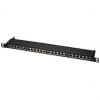 19" Patch Panel Kat.6, Klasse E, geschirmt, schwarz