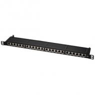 19" Patch Panel Kat.6, Klasse E, geschirmt, schwarz