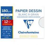 Zeichenpapier "Blanc à Grain", 240 x 320 mm, in Sammelmappe - Aktionspack