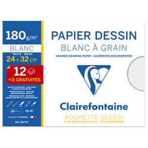 Zeichenpapier "Blanc à Grain", 240 x 320 mm, in Sammelmappe - Aktionspack 96177C