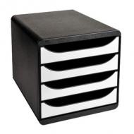 Schubladenbox BIG-BOX, schwarz / weiß glänzend