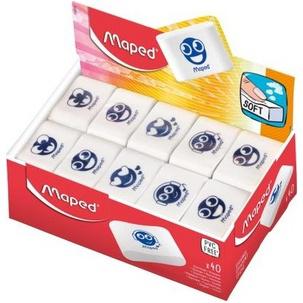 Kunststoff-Radierer Essentials Soft - weiß, 40er Display 112911