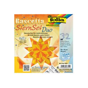 Faltblätter Bascetta-Stern Duo, gelb / orange 338/1515