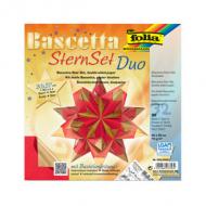 Faltblätter Bascetta-Stern Duo, hochrot / gold